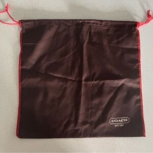 Coach Brown Dust Bag with Red Trim